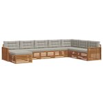 vidaXL Ensemble de canapés d'extérieur 8 Pièces Gris Naturel et Clair