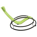 vidaXL Chaise longue avec oreiller acier et textilène vert