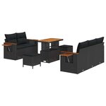 vidaXL Ensemble de canapé de jardin Manuel 8 Pièces Noir 90 x 55 x 71 cm