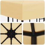 vidaXL Pavillon 3 x 3 m Crème Polyester et Acier 190 gsm