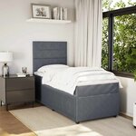 vidaXL Sommier à lattes de lit et matelas Gris foncé 90x200 cm Velours