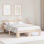 vidaXL Cadre de lit Marron 160 x 200 cm Bois de pin massif
