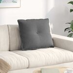 vidaXL Coussin de Dos Gris foncé 60 x 50 cm Tissu en microfibre