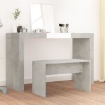 vidaXL Tabouret de toilette Gris béton 70x35x45 cm Bois d'ingénierie