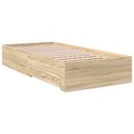 vidaXL Cadre de lit Marron 90 x 190 cm Bois d'ingénierie