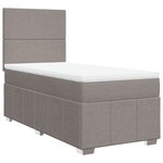 vidaXL Sommier à lattes de lit avec matelas Taupe 90x200 cm Tissu