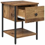 vidaXL Table de chevet avec tiroir 2 Pièces Bois ancien 34 x 35 5 x 45 cm