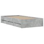 vidaXL Cadre de lit et tiroirs gris béton 90x200 cm bois d'ingénierie
