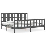 vidaXL Cadre de lit sans matelas gris 200x200 cm bois massif de pin
