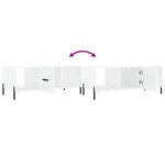 vidaXL Table basse Blanc brillant 102x50x40 cm Bois d'ingénierie