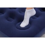 Matelas gonflable camping 1 place -185 x 76 x 22 cm avec pompe à pied intégrée