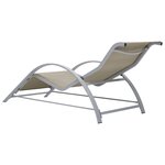 vidaXL Chaise longue textilène et aluminium crème