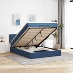 VidaXL Cadre de lit ottoman avec matelas bleu 140x200 cm tissu