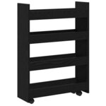 vidaXL Chariot de Rangement Étroit 4 Niveaux Chêne Noir