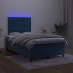 vidaXL Sommier à lattes de lit avec matelas LED bleu foncé 120x190 cm