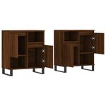 vidaXL Buffets 2 Pièces chêne marron bois d'ingénierie