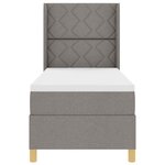 vidaXL Lit à Ressorts avec matelas Taupe 80 x 200 cm tissu
