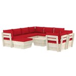 vidaXL Salon de jardin palette 10 Pièces avec coussins Épicéa imprégné
