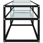vidaXL Meuble TV marbre blanc 140x40x40 5 cm verre trempé