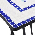 vidaXL Table de bistro mosaïque Bleu et blanc 60 cm Céramique