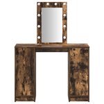 vidaXL Coiffeuse avec Lumières LED Chêne Fumé 102x33x135 cm