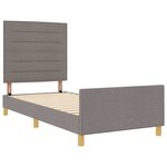 vidaXL Cadre de lit avec tête de lit Taupe 80 x 200 cm tissu