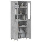 vidaXL Buffet haut Gris béton 69 5x34x180 cm Bois d'ingénierie