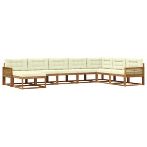 vidaXL Ensemble de canapés d'extérieur 8 pc Naturel et Crème