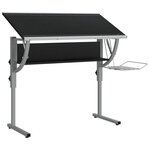 vidaXL Bureau d'artisanat noir et gris 110x53x(58-87) cm