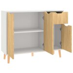 vidaXL Buffet blanc et chêne sonoma 90x30x72 cm bois d'ingénierie