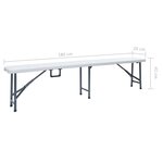 vidaXL Bancs de jardin pliables lot de 2 180 cm PEHD Blanc