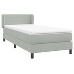 vidaXL Sommier à lattes de lit et matelas gris clair 100x210cm velours