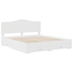 vidaXL Cadre de lit avec tiroir Blanc 200 x 200 cm Bois d'ingénierie