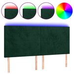 vidaXL Tête de lit à LED Vert foncé 160x5x118/128 cm Velours