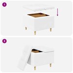 vidaXL Pouf de rangement Blanc 60 x 60 x 45 cm Simili cuir