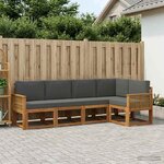 vidaXL Ensemble de canapés d'extérieur 5 Pièces Naturel et Anthracite