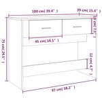 vidaXL Table console Chêne marron 100x39x75 cm Bois d'ingénierie
