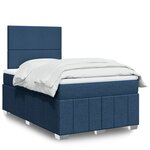 vidaXL Sommier à lattes de lit avec matelas bleu 120x190 cm tissu