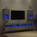vidaXL Meubles TV avec lumières LED 2 Pièces gris béton 30 5x30x60 cm