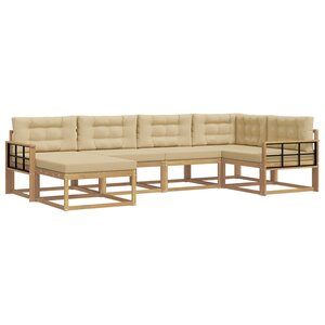 vidaXL Ensemble de canapés d'extérieur 5 pc Blanc et Beige Polyester