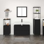 vidaXL Ensemble de mobilier de salle de bain 3 Pièces Chêne noir