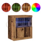 Buffet vidaXL avec lumières LED en vieux bois 60 5x37x67 cm