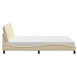 vidaXL Lit avec matelas crème 160x200 cm tissu