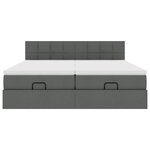 VidaXL Cadre de lit ottoman avec matelas gris foncé 160x200cm tissu