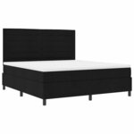 vidaXL Lit à ressorts avec matelas Noir 180 x 200 cm tissu