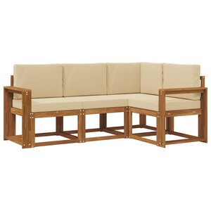 vidaXL Ensemble de canapés d'extérieur 4 pc Naturel et Beige