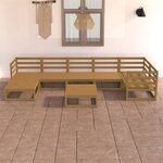 vidaXL Salon de jardin 8 Pièces marron miel bois de pin massif