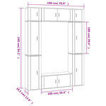 vidaXL Ensemble de meubles TV 8 Pièces Chêne fumé Bois d'ingénierie
