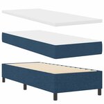 vidaXL Lit à ressorts avec matelas Bleu 80 x 200 cm tissu