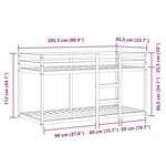 vidaXL Lit superposé sans matelas bleu 80x200 cm bois de pin massif